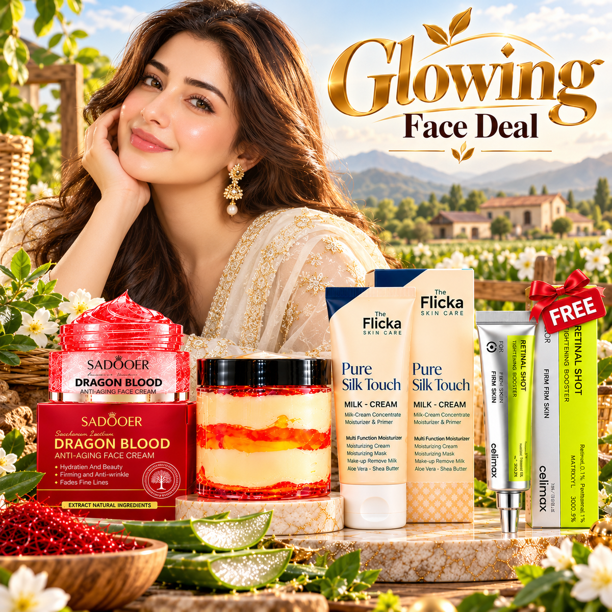 Glowing Face Deal || 4 in 1 Bundle اگر 7 دن میں رزلٹ نہ ملے تو آپ اپنی رقم واپس لے سکتے ہیں۔