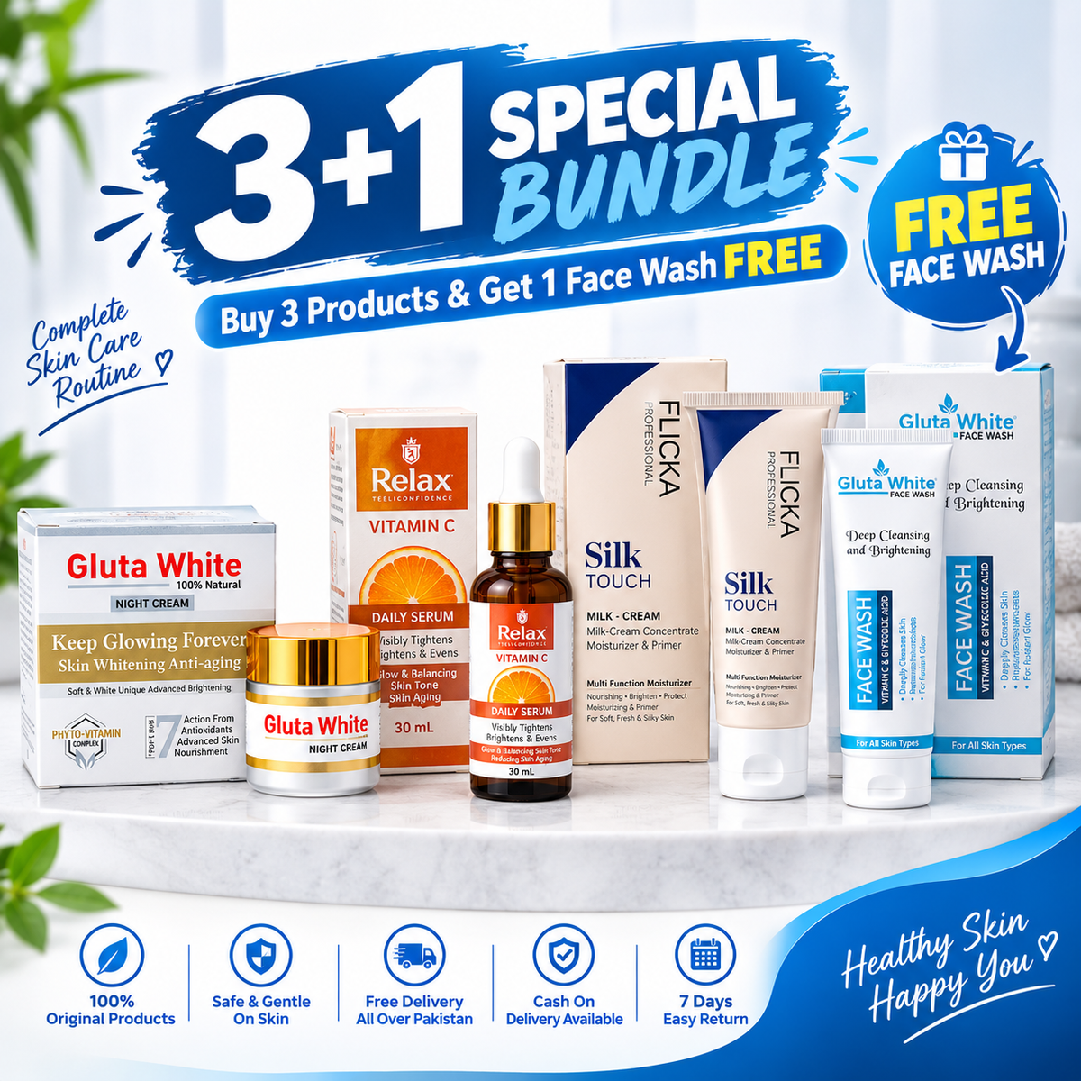 Ultra Fast Face Care Deal || Buy Deal & Get 1 Facewash FREE اگر 7 دن میں رزلٹ نہ ملے تو آپ اپنی رقم واپس لے سکتے ہیں۔