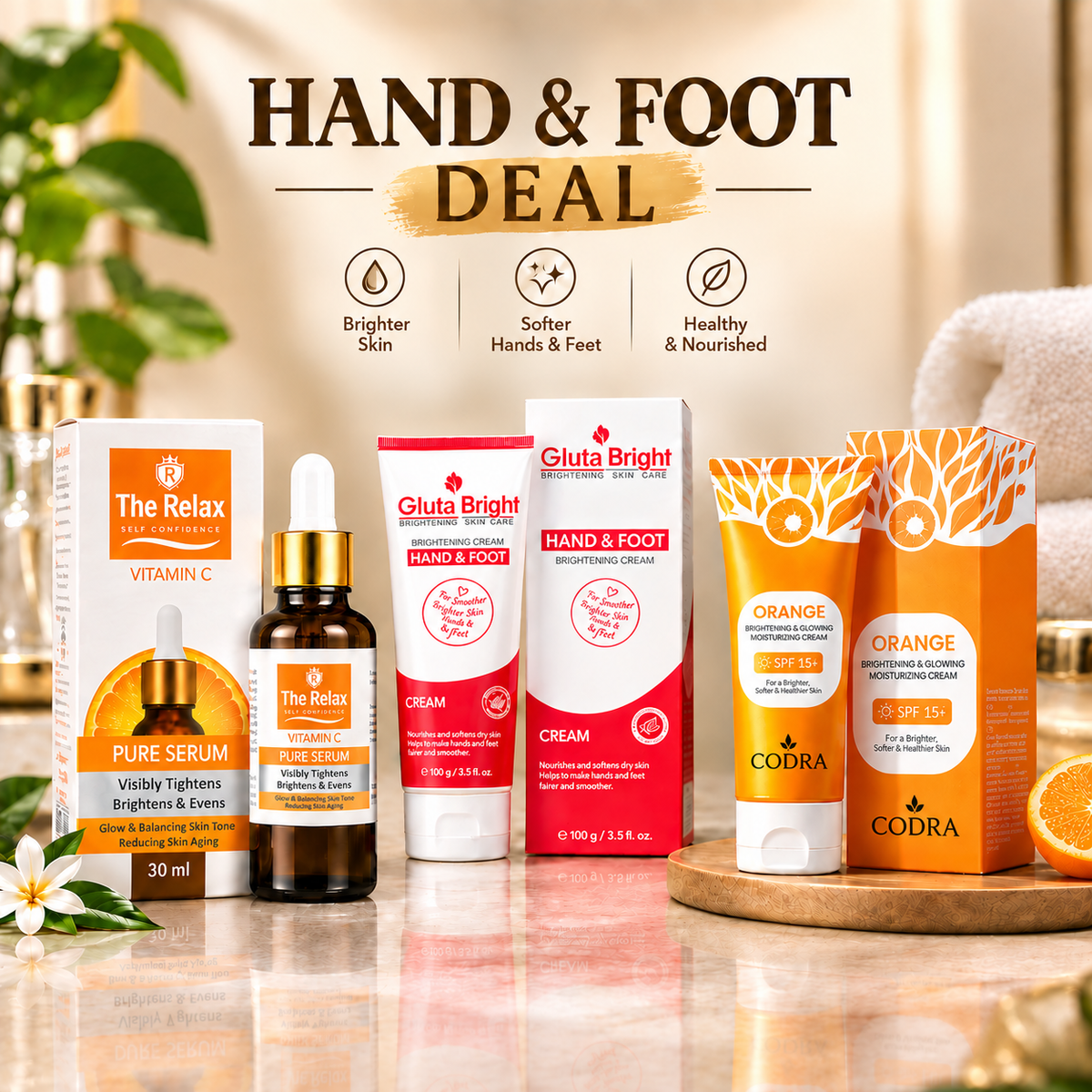 Gluta White Hand & Foot Deal || 3 in 1 Deal اگر 7 دن میں رزلٹ نہ ملے تو آپ اپنی رقم واپس لے سکتے ہیں۔