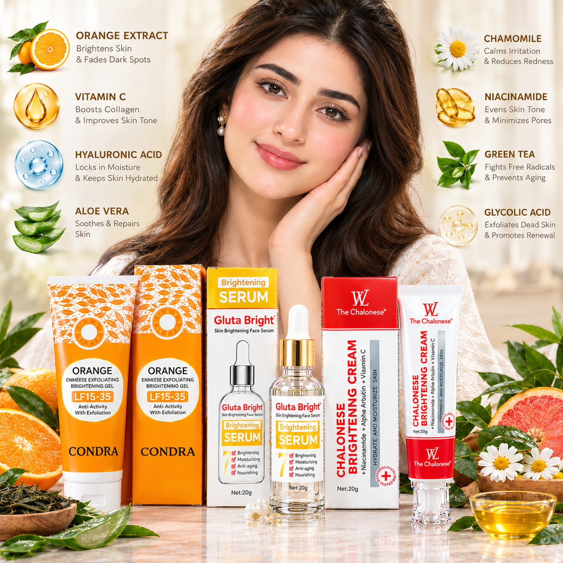 Full Skin Care Deal || Bundle of 3 Products اگر 7 دن میں رزلٹ نہ ملے تو آپ اپنی رقم واپس لے سکتے ہیں۔